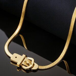 🆕️ Buckle Choker Trendy Statement Necklace 18K Gold Plated Stainless Steel